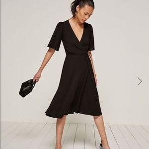 Reformation Black Wrap Dress (Laurel Dress) XS